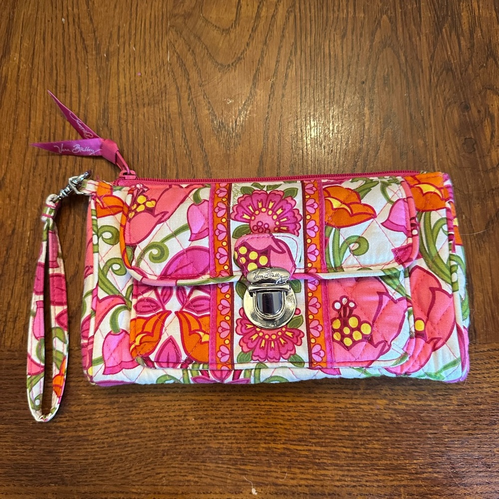 Vera Bradley Floral Pink Wristlet Clutch